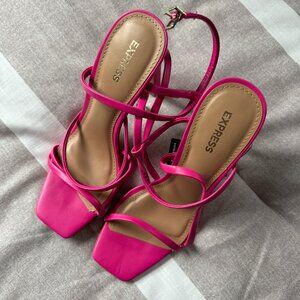 NWT Express Strappy High Heels in Rose Pink Sz 7